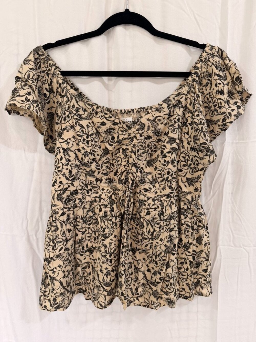Japna Black and White Print Blouse | XL | Like New
